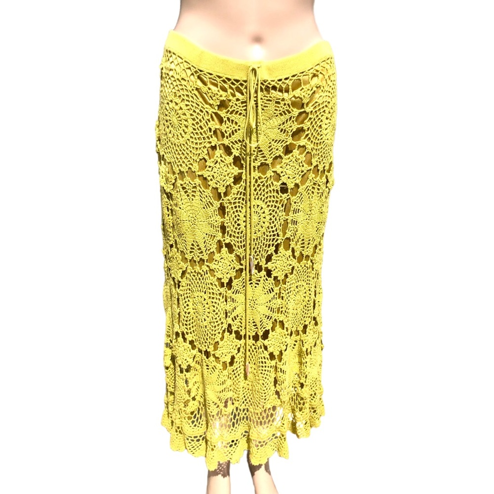 Isda & Co green crochet vintage skirt Sz m